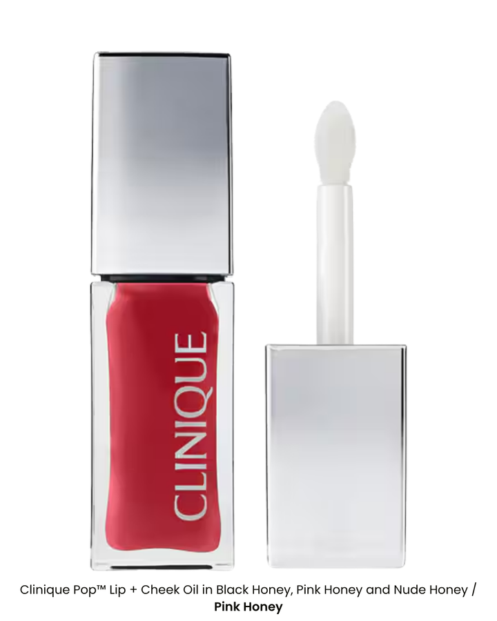 Clinique Pop™ Lip + Cheek Oil in Black Honey, Pink Honey and Nude Honey